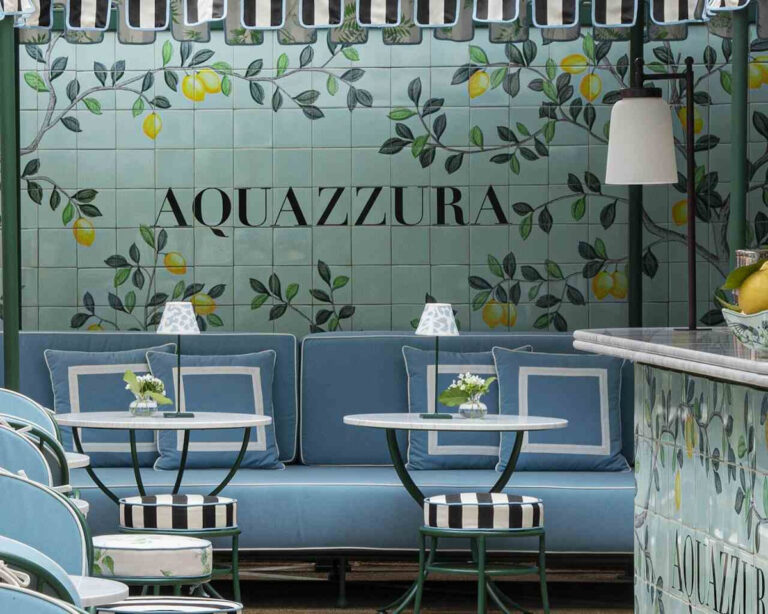 Luxusní italská značka obuvi Aquazzura a ikonický římský hotel Rocco Forte Hotel de Russie spojily své síly a vytvořily první bar nesoucí jméno Aquazzura.