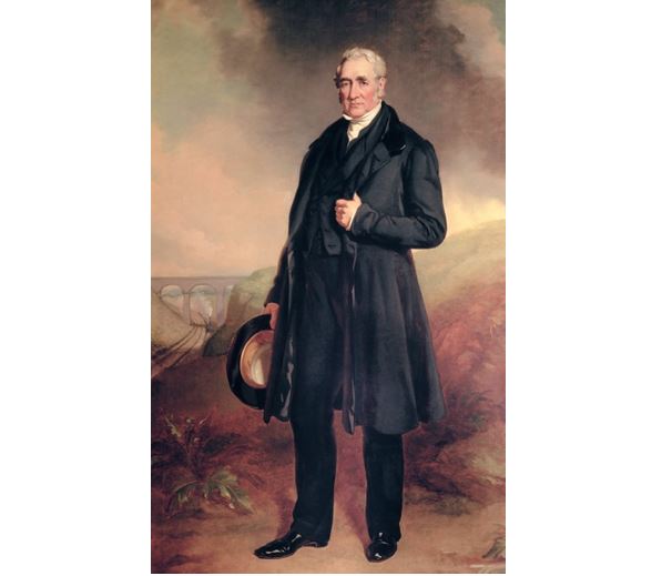 Lokomotivu vyrobil George Stephenson spolu se svým synem.