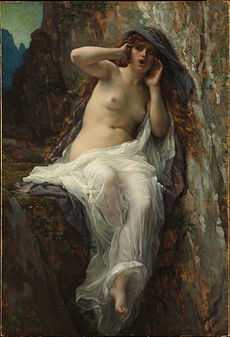 Zobrazení nymfy Echó od francouzského malíře Alexandra Kabanela z roku 1887.