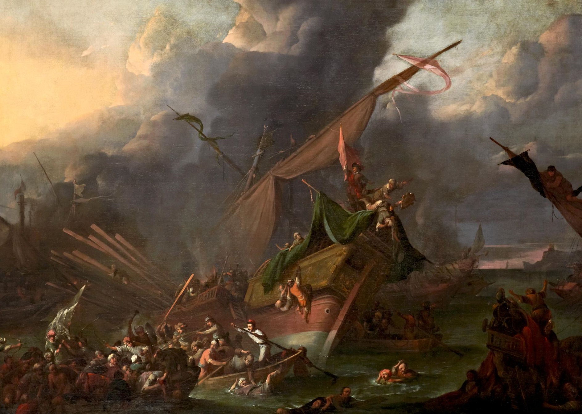Křesťané na čas odloží vzájemné spory a v bitvě u Lepanta porazí tureckou flotilu.