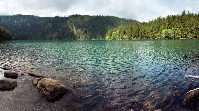 Mezi Černým a Čertovým jezerem probíhá po hřebeni Jezerní hory hlavní evropské rozvodí mezi Severním (Černé) a Černým mořem (Čertovo).