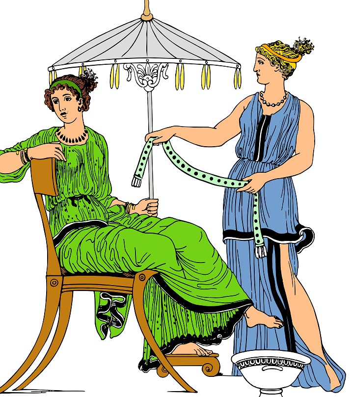 V antickém Řecku používají deštníky, či spíše slunečníky, jen ženy.