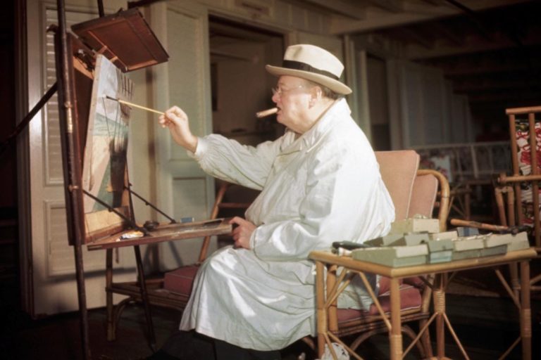 Churchill začal více malovat až ve věku 40 let, prý mu to pomáhalo se odreagovat od politického tlaku.