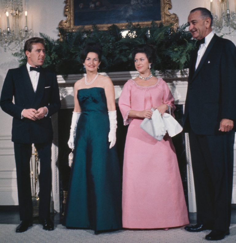 Margaret s manželem a americkým prezident Lyndon B. Johnson s manželkou v roce 1965.