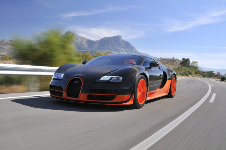 Bugatti Veyron to umí roztočit na 400 km/h, z této rychlosti zabrzdí za 9 vteřin.