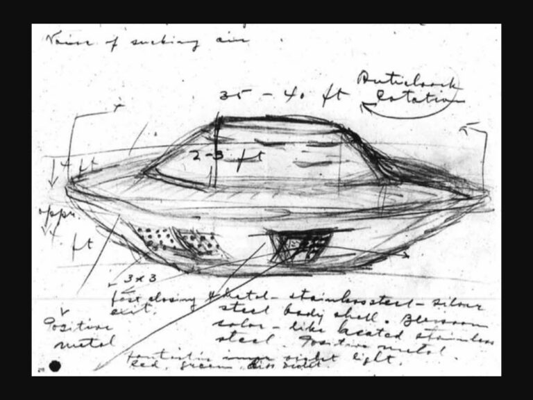 Nákres jednoho z očitých svědků. Skutečně vypadal „Charlie“ takhle? Bylo to klasické UFO?