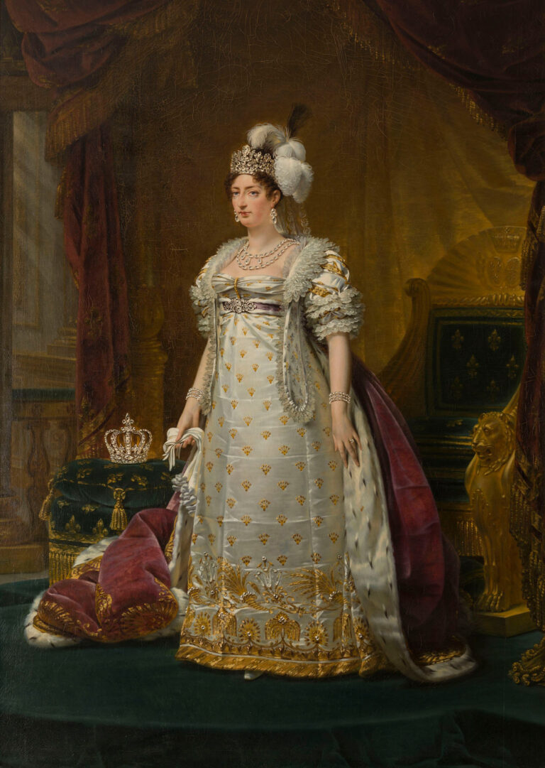 Na dobovém obraze zdobí náramky královninu dceru Marii Terezii Šarlotu, která byla přezdívána Madame Royale.