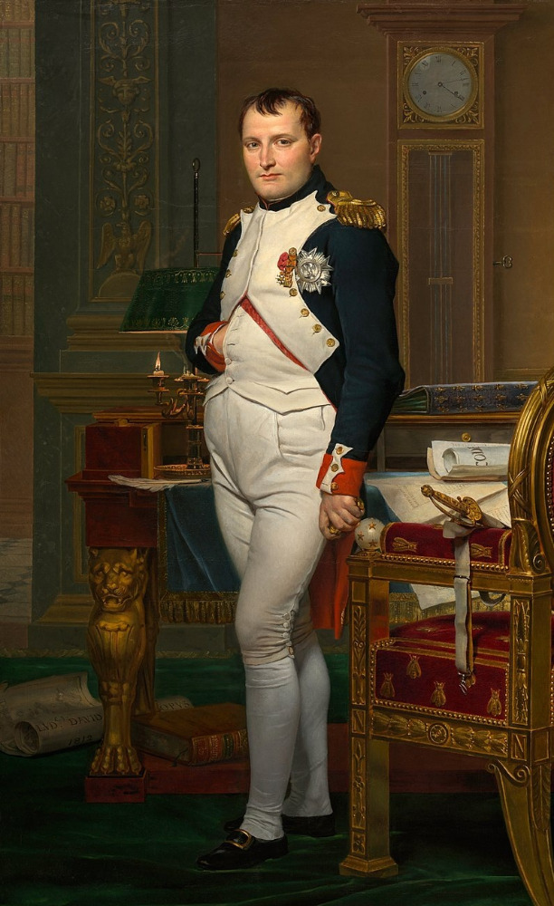 Napoleon dohlédne na to, aby francouzští vojáci fasovali tlumok a deku.