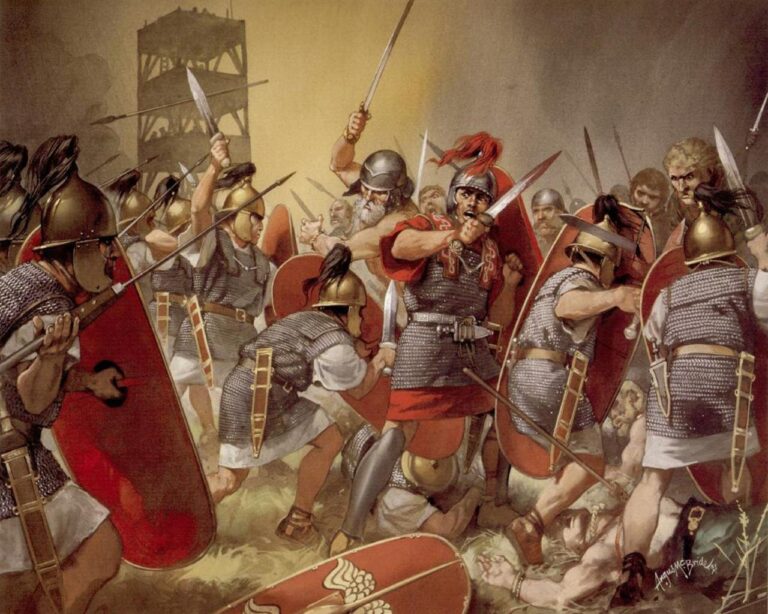 XIII. legie je po letech bojů v Galii rozcvičená, takže odpor Říma netrvá dlouho.