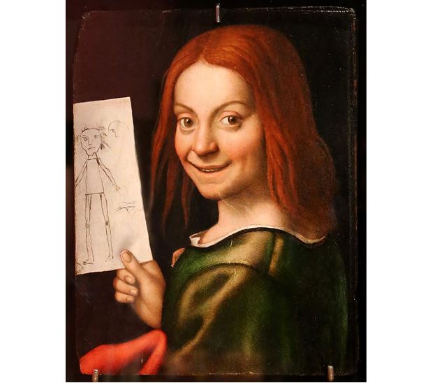 Obraz „Dítě s kresbou“ od Giovanni Francesca Carota (cca 1520)