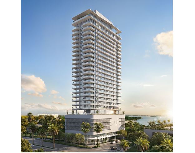 Pětadvacetipatrový mrakodrap Elle Residences Miami má vyrůst na adrese 3618 NE 5th Avenue.