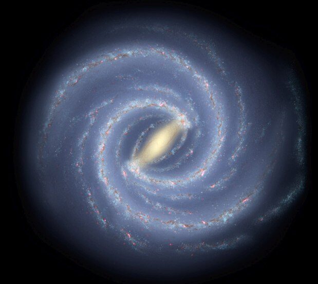 Takto si Mléčnou dráhu nikdy neprohlédneme. Její tvar však vědci umí odhadnout.