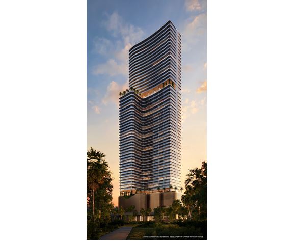 Obytný mrakodrap, jenž vzniká v rámci projektu Miami Worldcenter.