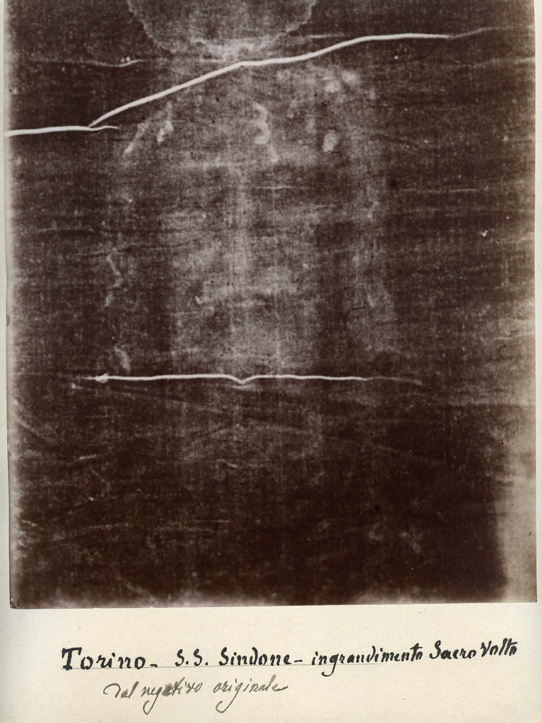 3 – Negativ fotografie Turínského plátna, pořízený 28. května 1898