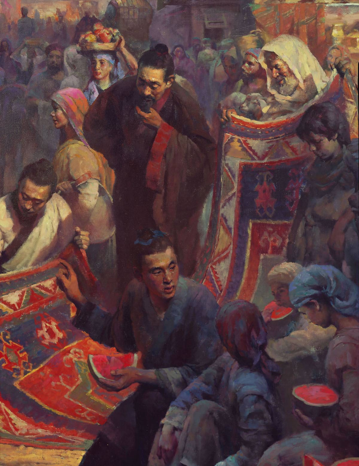 Торговля великого шелкового пути. Великий шелковый путь живопись. Художник Hongnian Zhang. Великий шелковый путь базар. Великий шелковый путь Япония.